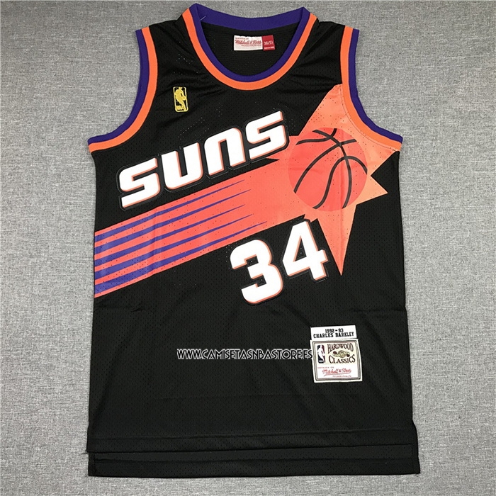 Charles Barkley NO 34 Camiseta Phoenix Suns Mitchell & Ness 1992-93 Negro
